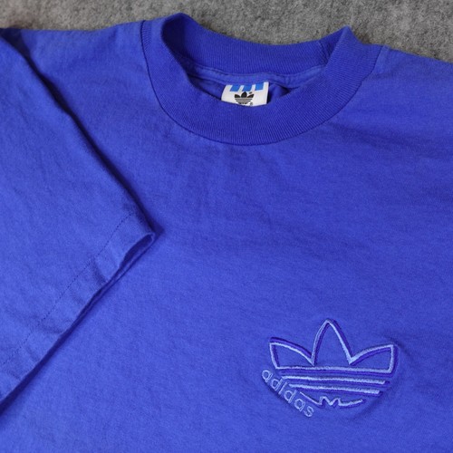 Vintage Adidas Shirt Mens XL Blue Made In USA Trefoil Single Stitch Graphic 90s - Image 1