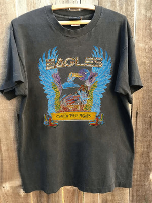 VTG Eagles Band T-Shirt One Of These Nights Rock Graphic Tee Charcoal PA10674