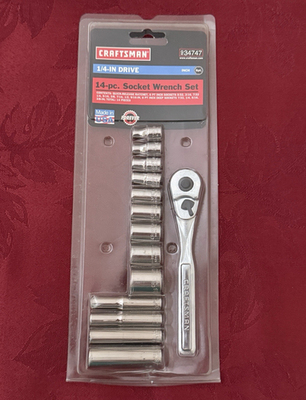 #ad #ad Craftsman 934747 1 4quot; Drive 14pc Ratcheting Socket Set Quick Release SAE $49.99