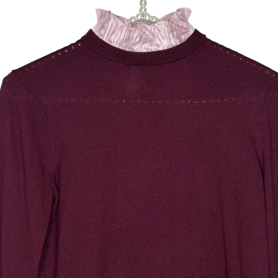 Ted Baker Kaarina Layer Sweater 1 US 4 Coquette Preppy Ruffle Holiday Romantic - Image 3 of 4