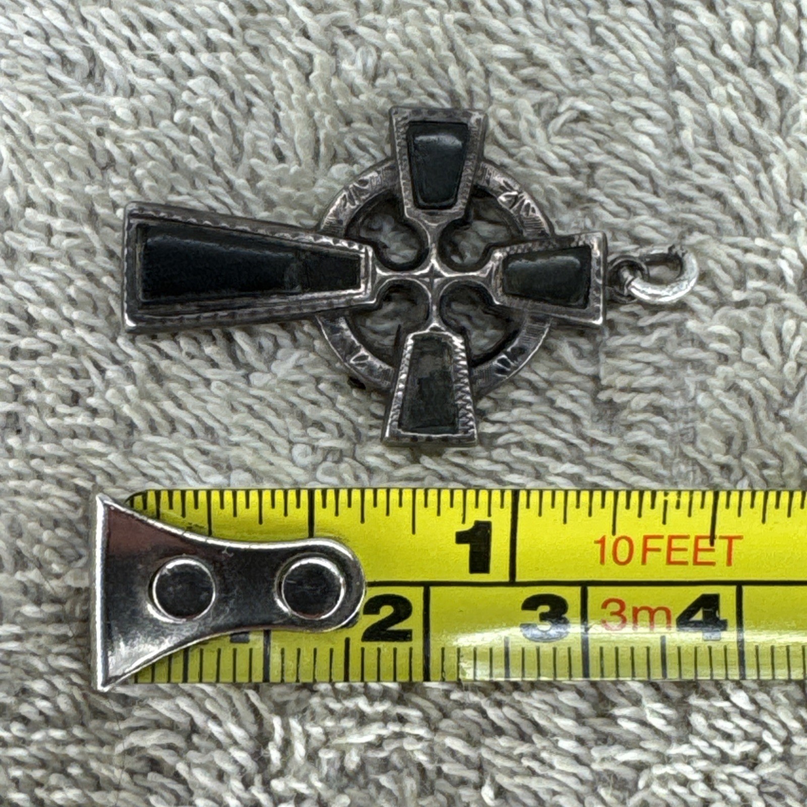 Antique Celtic Scottish Solid Silver Cross as fou… - image 3