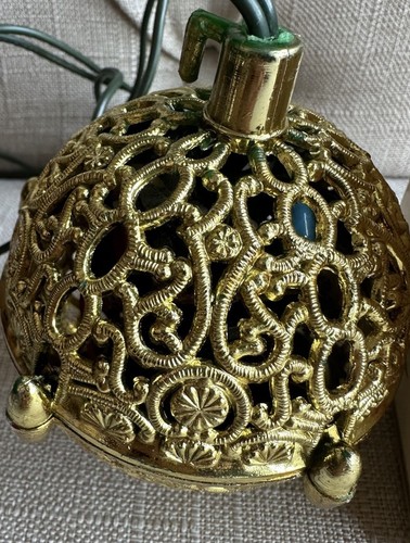 Vintage NATALE cinguettio uccellino palla ornamento ORO elettronico in scatola - Foto 3 di 7