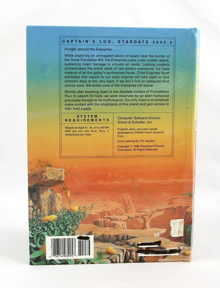 SEALED 1986 Star Trek: The Promethean Prophecy Simon & Schuster Big Box PC - Image 2 of 4