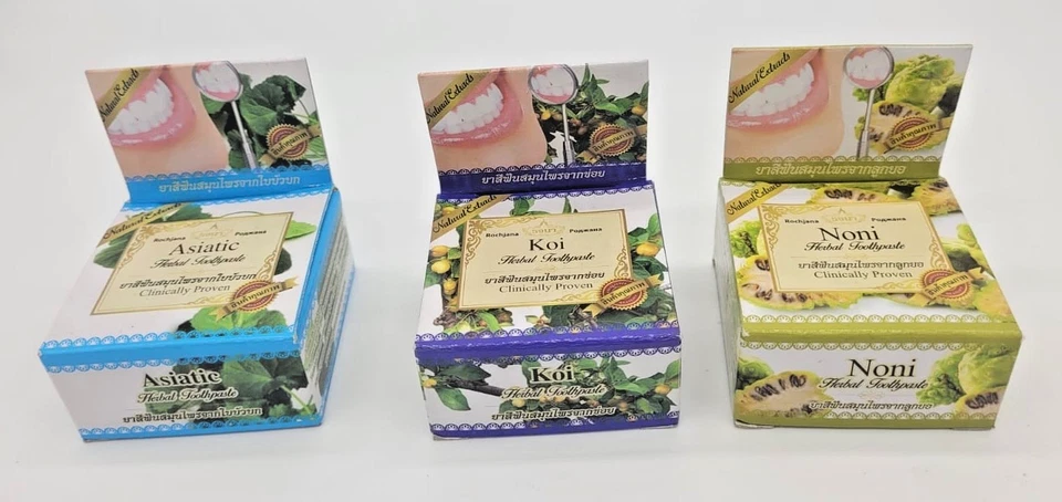 Thai Herbal Toothpaste Trio 25g x3 Jars – Natural Clove, Noni & Centella Blend – - Image 2 of 4