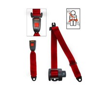 Roter 3-Punkt-Gurt hinten Securon - mit Aufroller