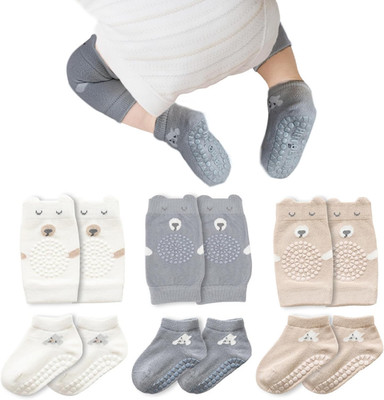 Babyn Knieschoner Krabbelsocken Set anti Rutsch 6-12 Monate Jungen Mädchen