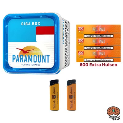 Paramount Blue Volumentabak Giga Box 255g, Pall Mall Allround Xtra Hülsen +