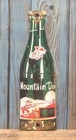 Vintage Mountain Dew Porcelain Metal Enamel Soda Pop Bottle Door Push Plate Sign