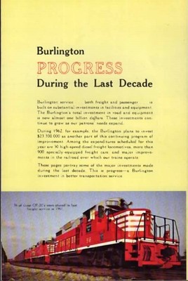 BURLINGTON PROGRESS DURING HE LAST DECADE 1951-1961 CB&Q  NEW FREIGHT HOUSES ETC