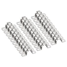 30pcs 3/8" 27mm Conduit Clamp, M27 U Tube Pipe Clamp, Stainless Steel, Thick