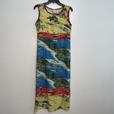 VTG Dressing Clio Petites Hawaiian Sleeveless Casual Maxi Dress M Petite Multi