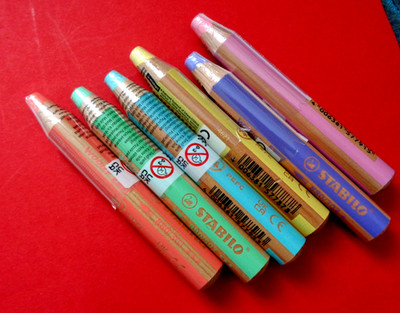6 Buntstifte STABILO Multitalentstift woody 3 in 1,  PASTELL Farbstifte