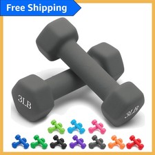 Vibrant Neoprene Dumbbells - 10 Color Options, Anti-roll Hex Shape, Easy Grip