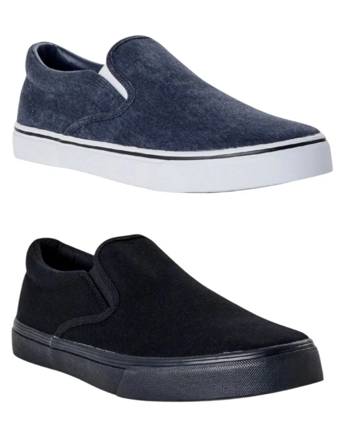No Boundaries Men's Black or Blue Canvas Slip-on Casual Sneakers Shoes: 7.5-13
Opens in a new window