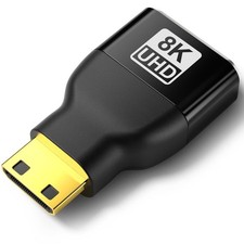 JHAOUS Mini HDMI to Adapter, 8K 60Hz 4K 144Hz Gold-Plated black