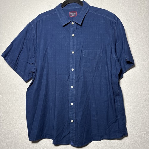 UNTUCKit Abbuoto XXL Mens Blue Micro Polka Dot Short Sleeve Button Up Shirt - Picture 4 of 5