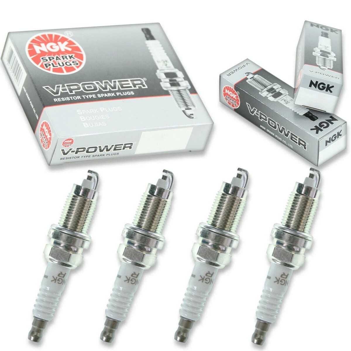 1997-2002 New 4pcs NGK V-POWER Spark Plugs for JEEP WRANGLER L4-2.5L