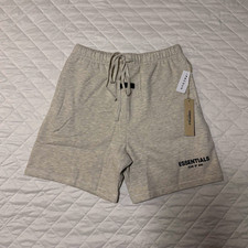 Essentials Mens Gray Cotton Sweat Shorts M Dr...
