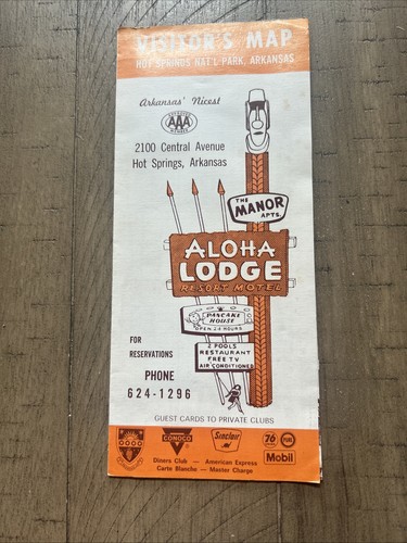 Vintage 1960s Aloha Lodge Visitors Bureau Brochure Hot Springs Arkansas
