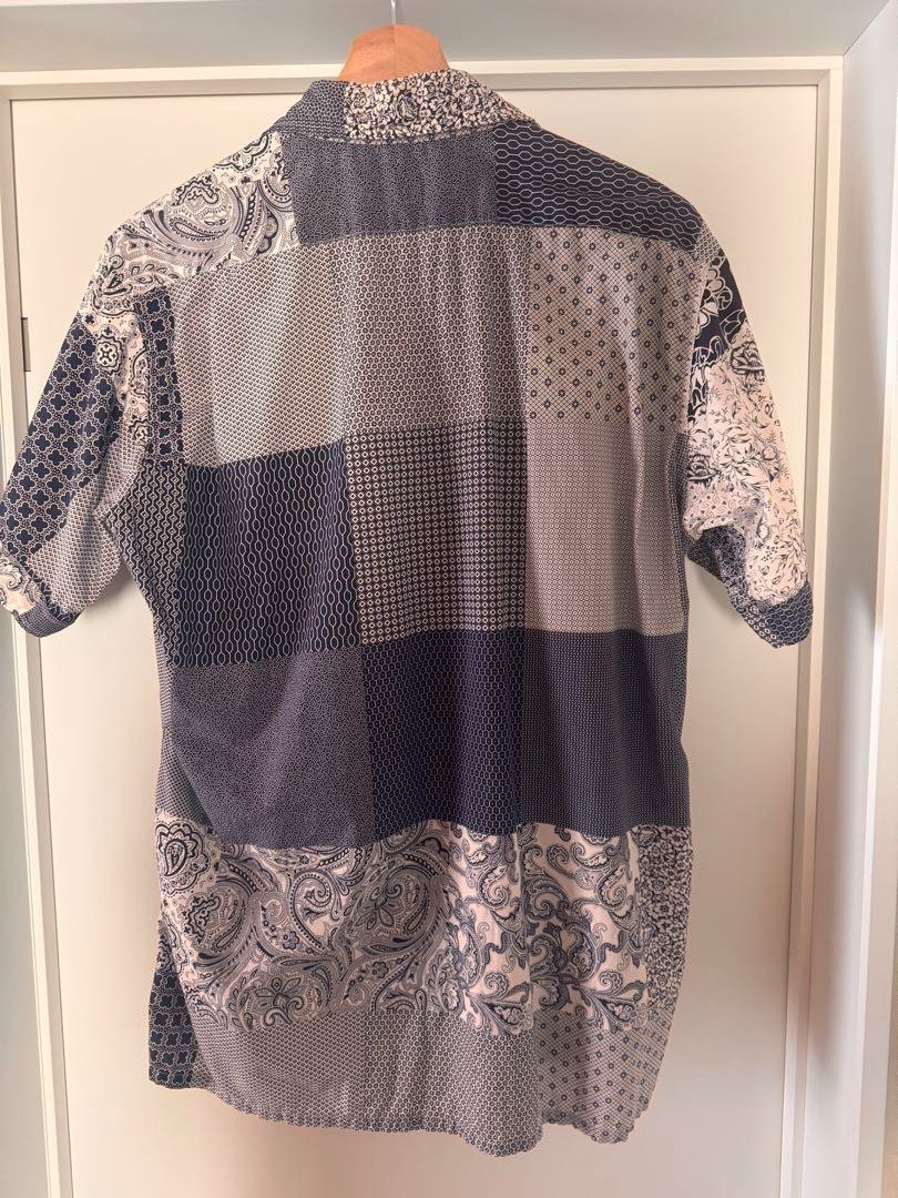 Engineered Garments Navy Patchwork Short Sleeve S… - image 2