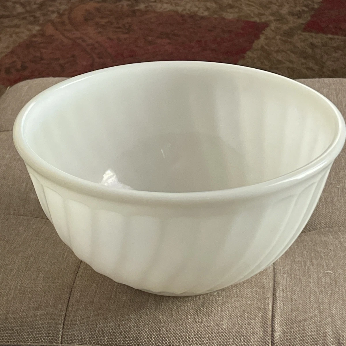 Fire King White Swirl Mixing Bowl for sale | eBay