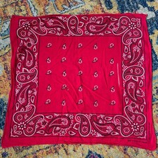Color Fast Vintage Red Bandana Handkerchief 20" made USA 100 Cotton RN 13962