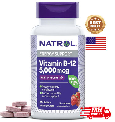Suplemento de Vitamina B12 5000mcg de Disolución Rápida, Energía Celular