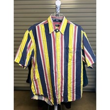 Guess Button Down Shirt Men Medium MultiColor Guess Classics Vertical Stripe 90s
