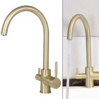 Sleek Gold Kitchen Faucet with Smooth Operation and Dual Temperature Control