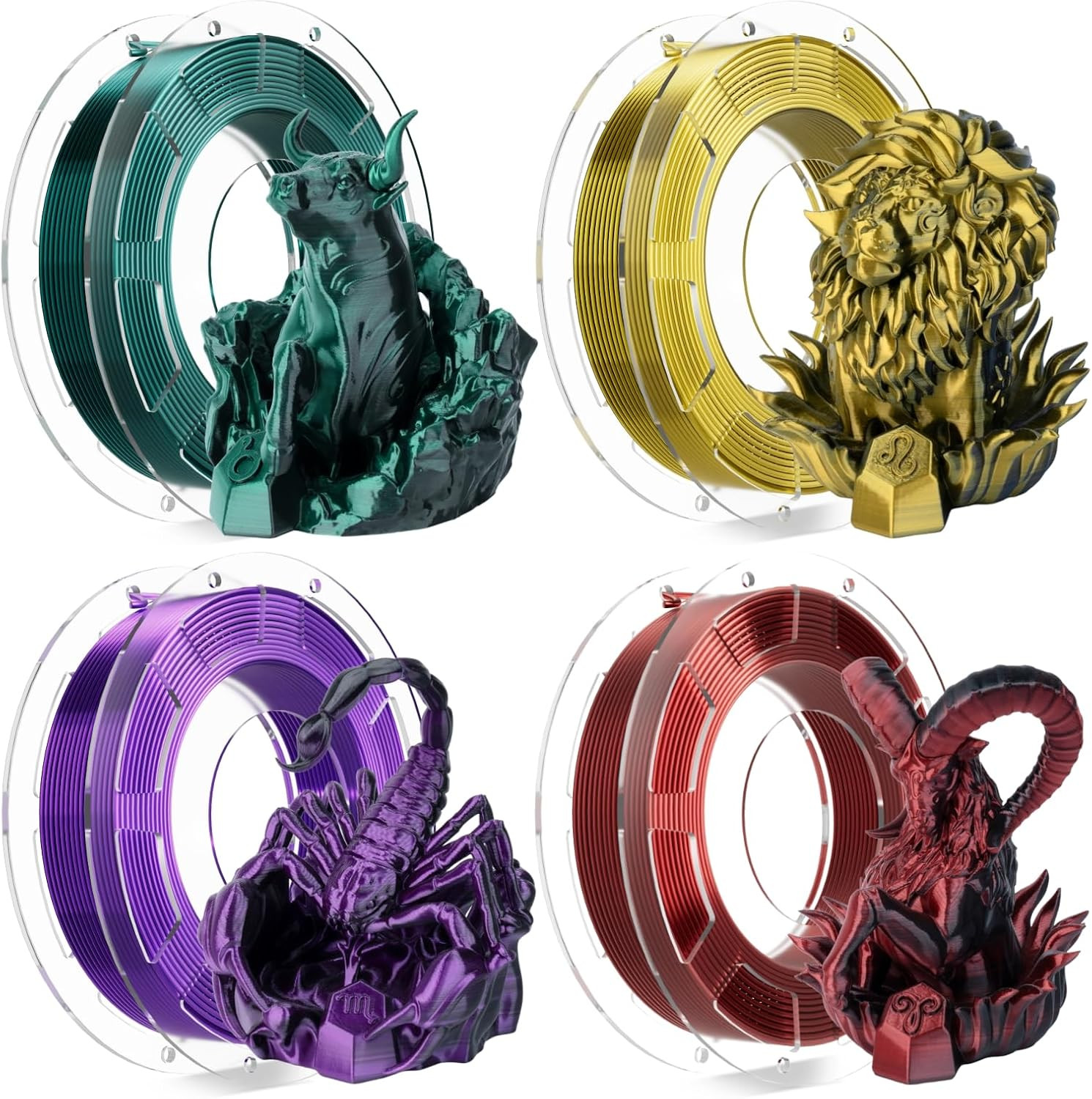 Conjure Silk PLA 3D Drucker Filament, 1,75 mm Weihnachten Dual Color Filament, Seide