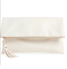 New $148 Rachel Miriam White Clutch Bag Purse