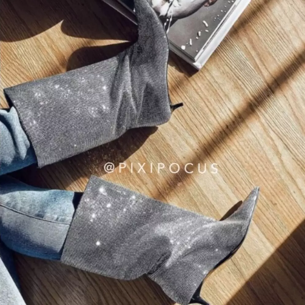 Glitter boots store zara