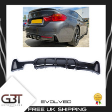FOR BMW 4 SERIES F32 F33 F36 PERFORMANCE M SPORT REAR DIFFUSER VALANCE GLOSS BLK