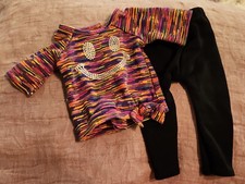 18" Doll Colorful Digital Striped Top Sequine Black Leggings fits American Girl