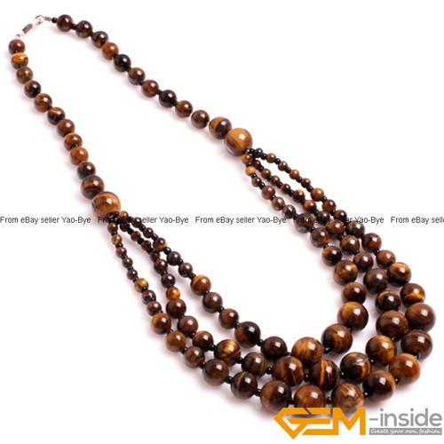 8-12mm Gemstone Round Beaded Fashion Long Necklace For Women 19 Inch Handmade AU - Foto 50 di 82