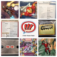 Marvel Champions LCG: Rulebooks, Tokens, Hit Point Dials, Status Cards & Posters