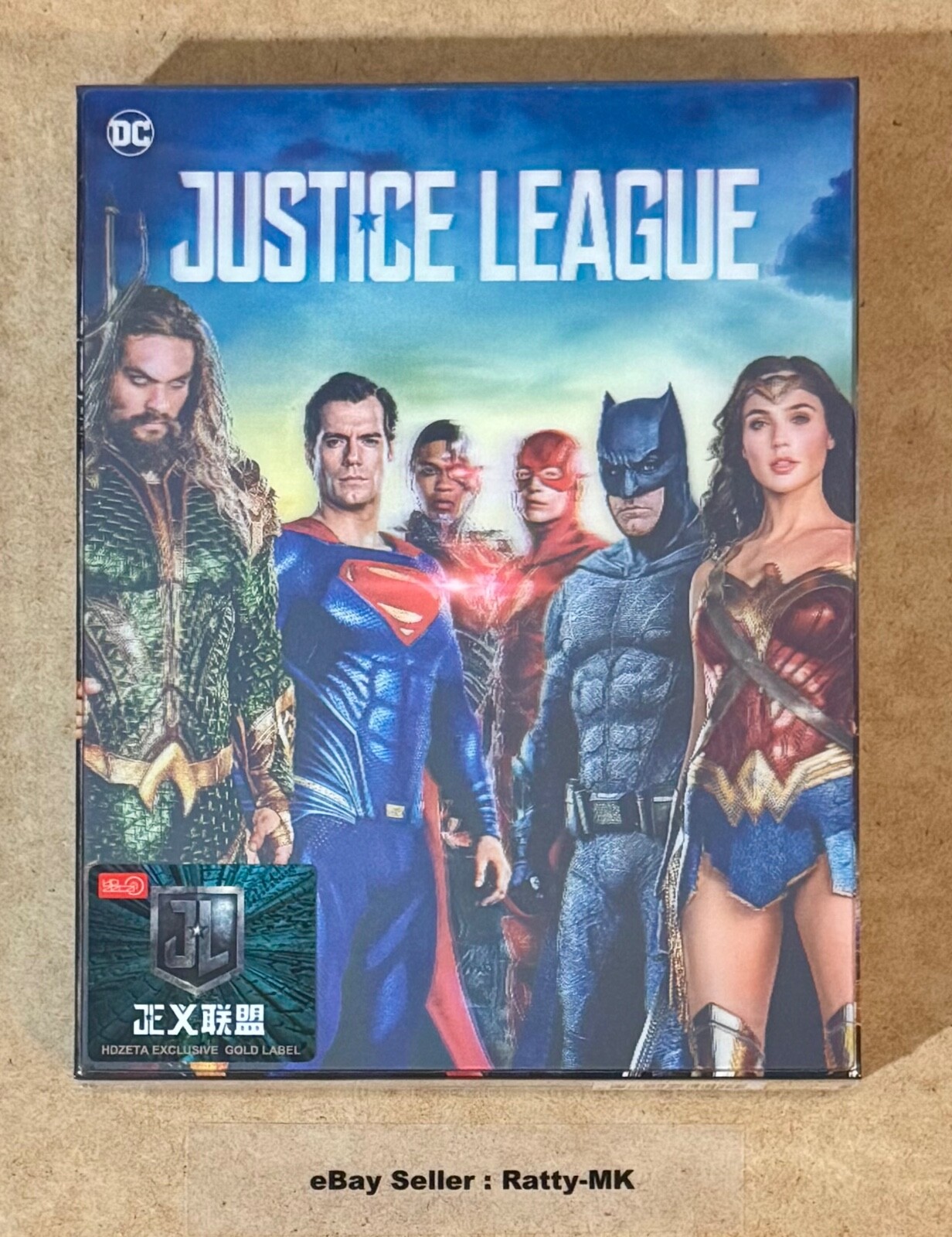 JUSTICE LEAGUE - HDZETA DOUBLE LENTICULAR (ED A) 3D + BLU RAY STEELBOOK - NEW
