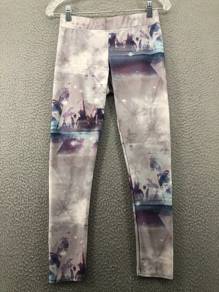 American Eagle Womens Legging Medium Purple Print High Rise Workout Pant Gym