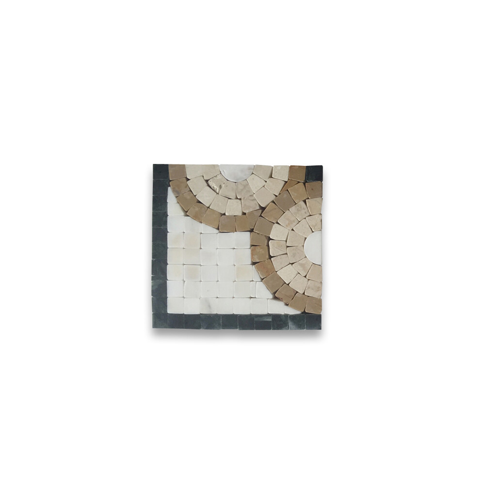 B0084CP Marble Mosaic Border Accent Decorative Tile Aura Gold 4x4