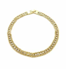 [Icemond] Gold Fashion Rhinestone Double Tennis Chain Anklet with Rhinestones