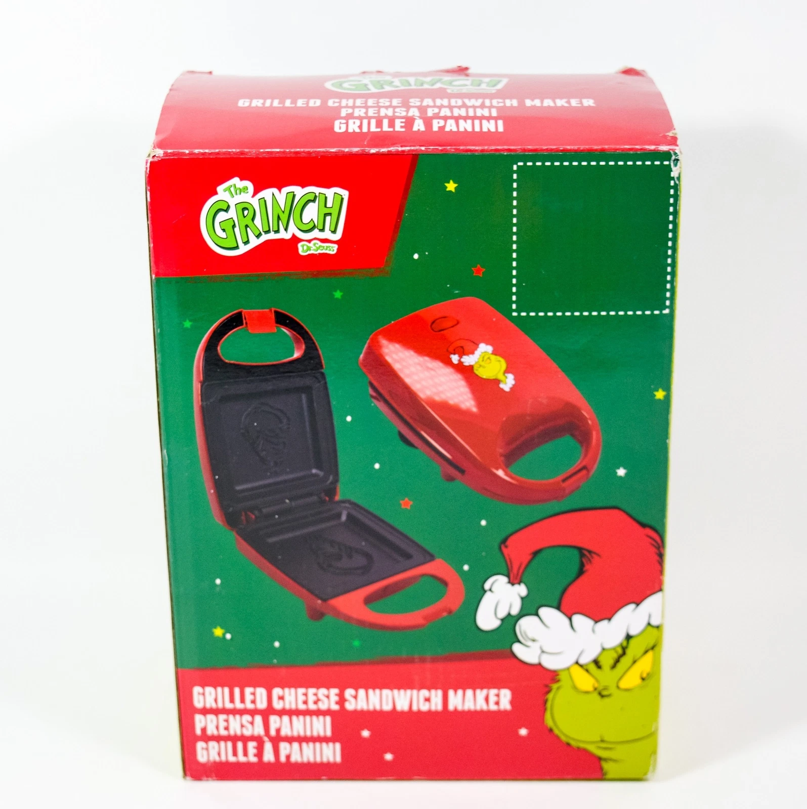 Dr. Seuss The Grinch Grilled Cheese Panini Sandwich Maker Non Stick NEW in Box