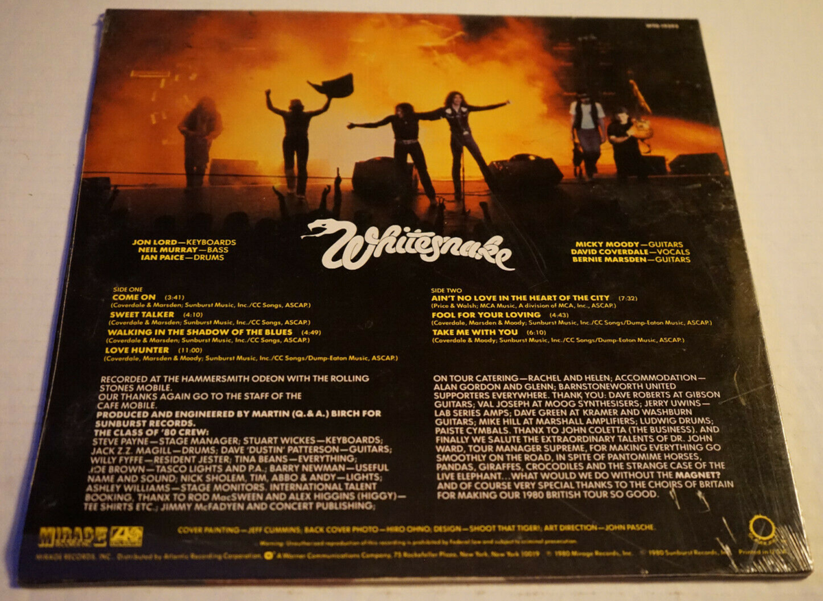 Whitesnake ‎– Live In The Heart Of The City Lp 1980 First US