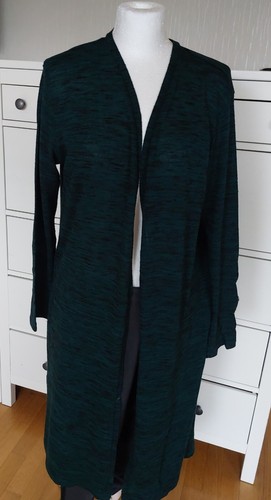 lange Strickjacke Strick Mantel Tannengrün + Hose Lampassen Galonstreifen Gr M - Bild 5 von 9
