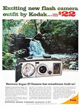1962 KODAK BROWNIE CAMERA Genuine Vintage Print Ad Super 27 with Flash