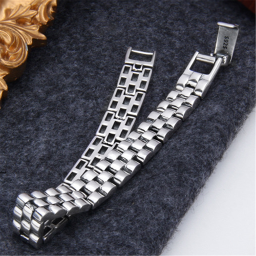 Bracelet de montre pour hommes et femmes carré 7,8 mm chaîne en argent sterling pur S925 7-7,9 pouces - Photo 1/7