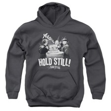 Three Stooges Kids Hoodie Hold Still Charcoal Hoody
