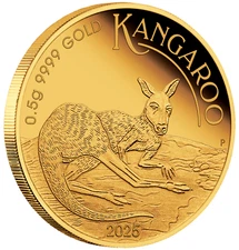 2025 Australia Mini Roo $2 0.5 Gram .9999 Pure Gold Proof coin in card Kangaroo