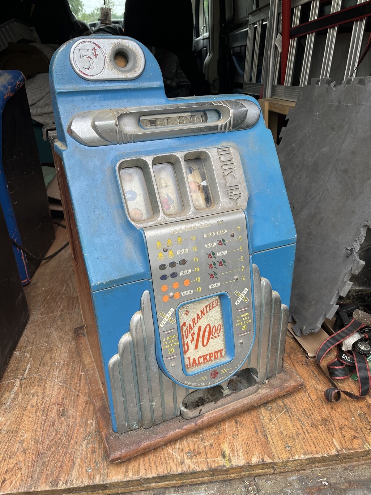 Vintage Buckley Coin Op Trade Stimulater Slot Machine Speak Easy Newark NJ