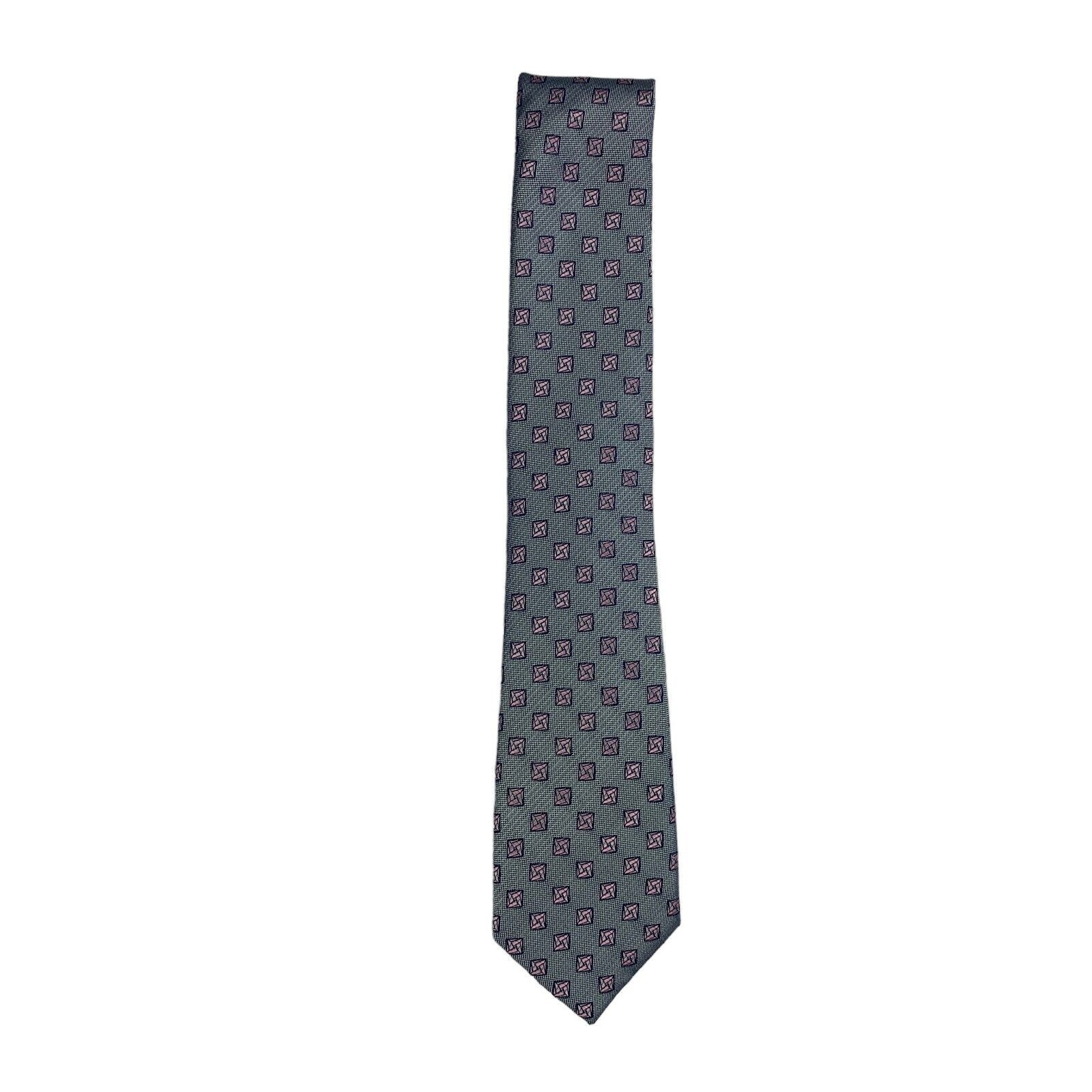 Perry Ellis Mens Bendt Neat Geo Classic Neck Tie in Gray and Pink One Size 2890₽
