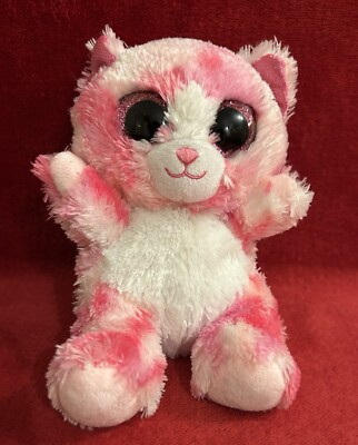 KEEL TOYS ANIMOTSU PINK CAT KITTY SOFT PLUSH TOY
